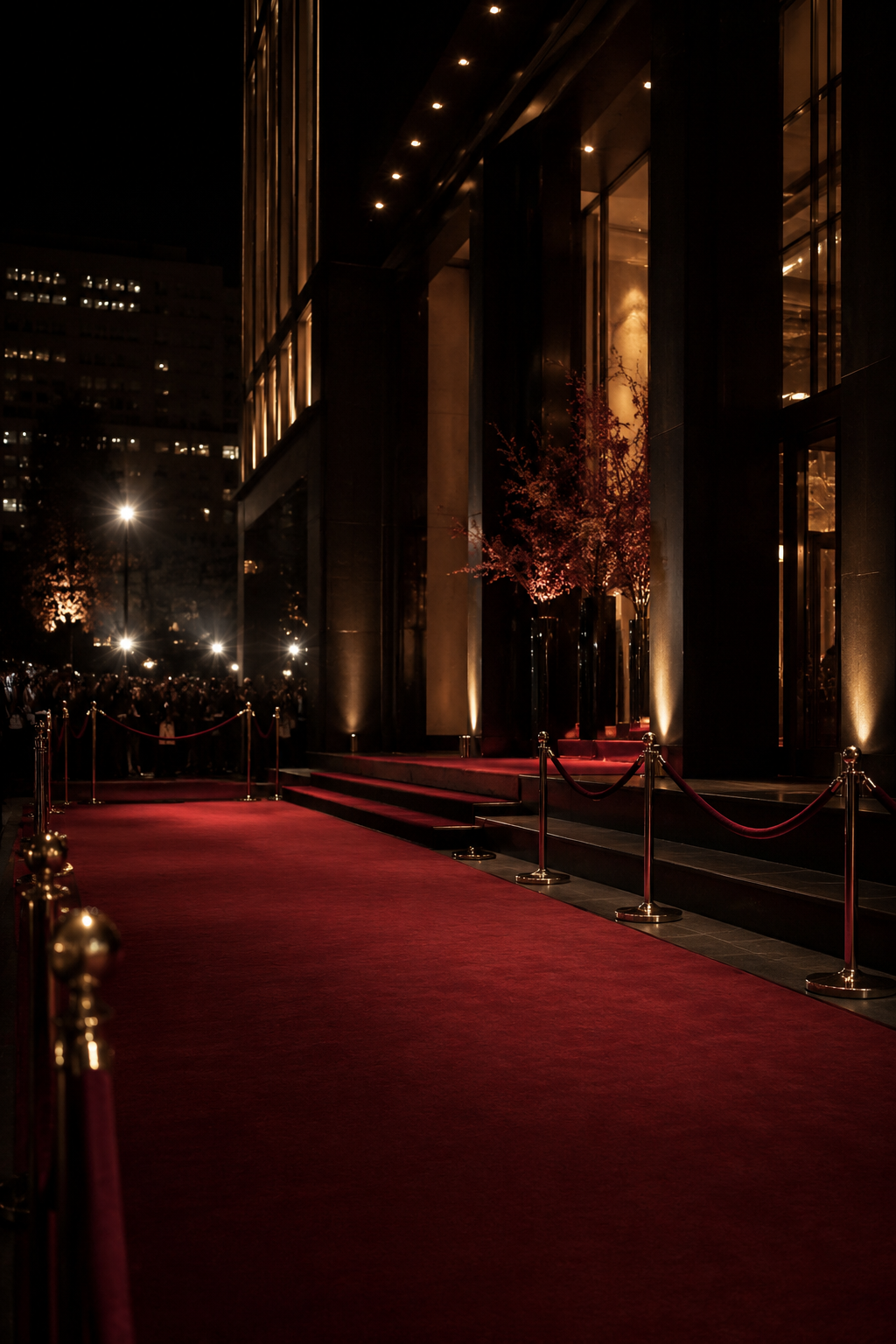 Ingresso elegante e non identificabile a una première internazionale